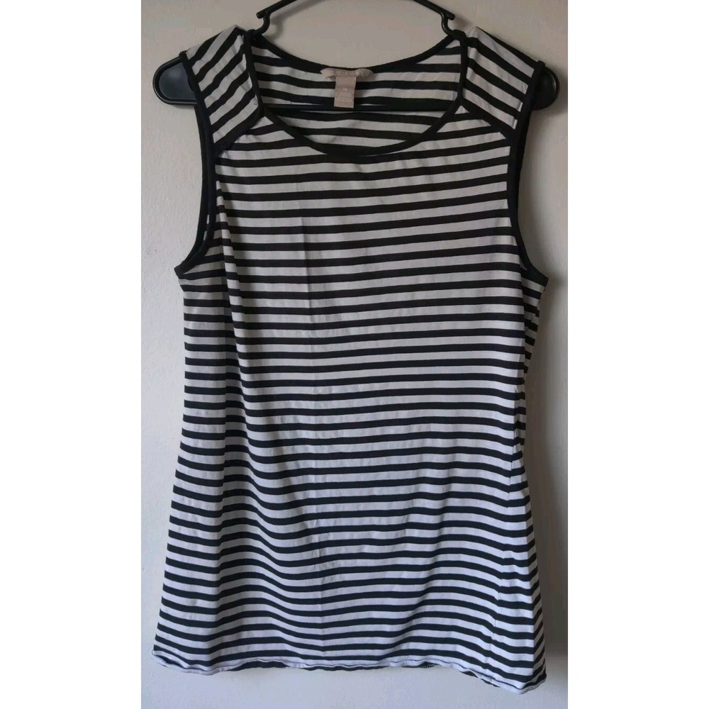 Banana Republic Women's Sleeveless Round Neck Striped Tank Top Size Medium